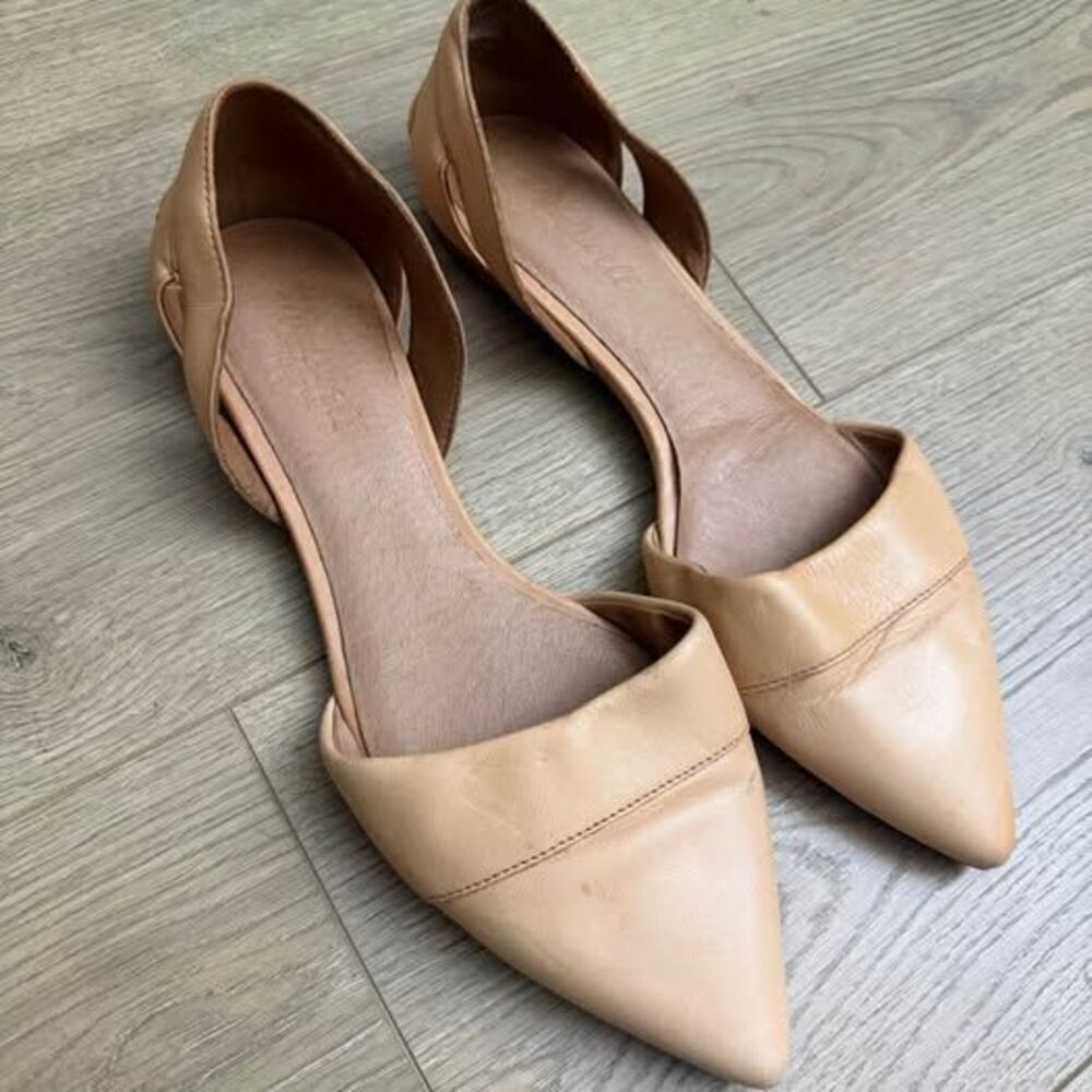 Madewell Pointed Toe D'Orsay Flats tan color size 8.5 women’s